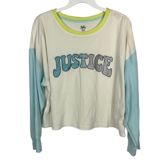 NWT JUSTICE Girl’s 2-Piece Pajamas Sz Large (12/14) Multi Colors Long Sleeves - Picture 4 of 14